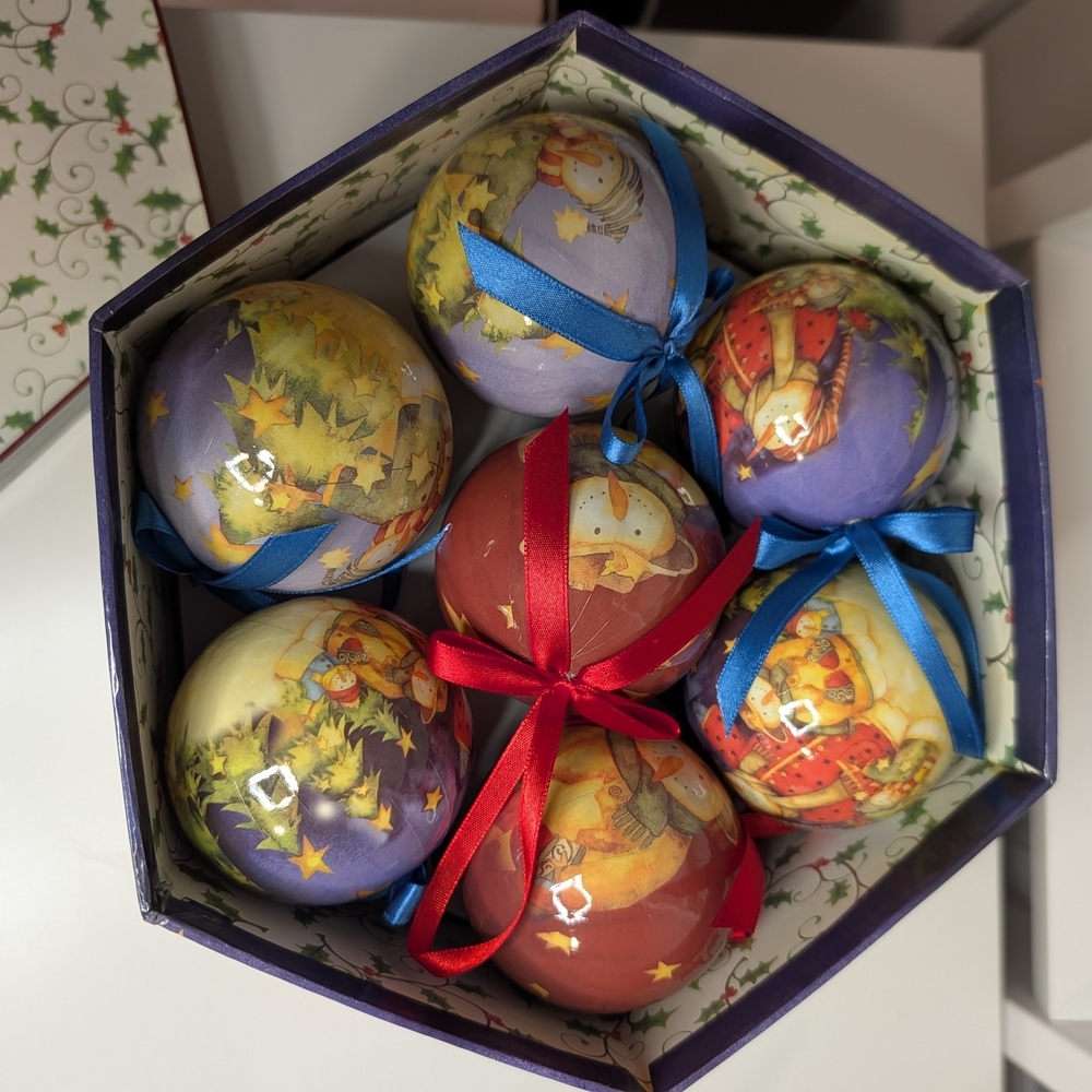 Vintage Gluckstein Christmas Ornament Set of 14- Snowmen & Trees 🎄 Foam